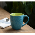 Factory direct price korean style porcelain mug,golf water mug,embosss glazed coffee mug.